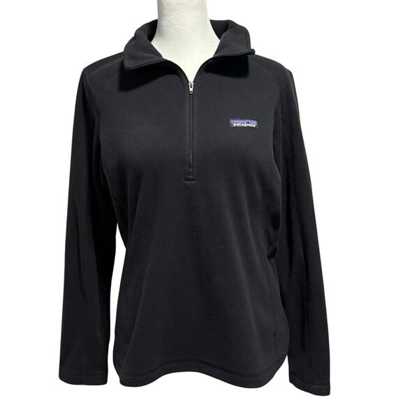 Patagonia Women’s Size S Micro D 1/4 Zip Fleece Pullover Black FLAW - Picture 2 of 6